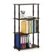 Rebrilliant Hadriana 43.7" H x 23.6" W Plastic Etagere Bookcase Wood/Plastic in Brown | 43.7 H x 23.6 W x 11.6 D in | Wayfair