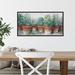 Gracie Oaks Pots of Herbs II Cottage by Carol Rowan - Floater Frame Painting Print on Canvas in Brown/Green | 14 H x 26.5 W x 1.875 D in | Wayfair