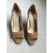 Kate Spade New York Shoes | Kate Spade Camel Suede Patent Peep Toe Heels 8.5 | Color: Tan | Size: 8.5