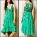 Anthropologie Dresses | Anthro Floreat Embroidered Sequin High Low Ruffle Midi Dress | Color: Gold/Green | Size: Various