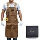 BRITEREE Work Apron with 9 Tool Pockets, Woodworking Apron with Durable Waxed Canvas, Tool Apron Gift for Men Carpenters