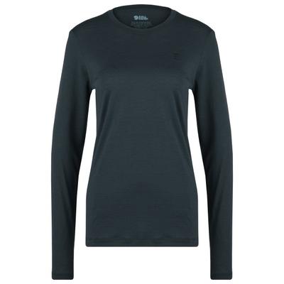 Fjällräven - Women's Abisko Wool L/S - Merinolongsleeve Gr XS blau/schwarz