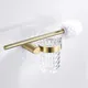 LIUYUE-Porte-brosse de toilette en acier inoxydable doré brossé étagère de bain murale accessoires