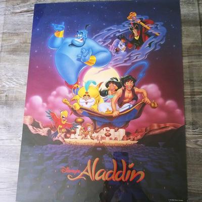 Disney Wall Decor | Disney's Aladdin Movie Poster | Color: Blue/Gold | Size: Os