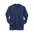 Men's Big & Tall Mock Turtleneck Long-Sleeve Cotton Tee by KingSize in Navy (Size 5XL)