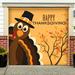 The Holiday Aisle® Happy Thanksgiving Turkey Garage Door Mural Polyester in Brown/Yellow | 84 H x 96 W x 1 D in | Wayfair