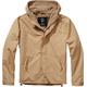 Brandit Windbreaker Frontzip Jacke, beige, Größe XL