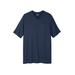 Men's Big & Tall Shrink-Less™ Lightweight Longer-Length V-neck T-shirt by KingSize in Navy (Size 2XL)