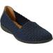 Extra Wide Width Women's The Bethany Slip On Flat by Comfortview in Navy Metallic (Size 8 WW)
