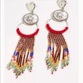 Free People Jewelry | Free People Wait For The Earring | Color: Red/Silver | Size: Os