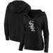 Women's Fanatics Branded Black Chicago White Sox Core Team Crossover V-Neck Pullover Hoodie