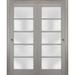 Closet Door - SARTODOORS Quadro Frosted Glass Sliding Closet Doors Wood in Brown | 80 H x 60 W x 1.6 D in | Wayfair QUADRO4002DBD-SSS-60