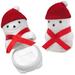 The Holiday Aisle® White Velour Snowman Snow Girl Gift Box, Ring, Earrings Faux Leather/Suede in Red/White | 1.75 H x 3 W x 1.75 D in | Wayfair