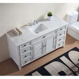 Highland Dunes Gerrell 60" Single Bathroom Vanity Set Wood/Marble in White | 34 H x 60 W x 21.75 D in | Wayfair CF06A49F71C2470596ED0043438465CC