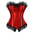 Corset sexy en dentelle style gothique burlesque pour femme haut bustier lingerie vintage rouge