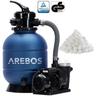 Arebos - Sandfilteranlage mit Pumpe inkl. 700g Filterbälle Blau 400W 10.200 L/h Tankvolumen bis zu