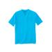 Men's Big & Tall Shrink-Less™ Lightweight V-Neck Pocket T-Shirt by KingSize in Electric Turquoise (Size 3XL)