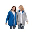 Plus Size Women's Fleece Nylon Reversible Jacket by Woman Within in Bright Cobalt Heather Grey (Size 1X) Rain Jacket