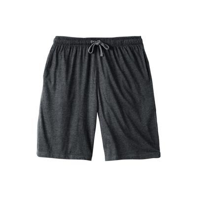 Men's Big & Tall Cotton Jersey Pajama Shorts by KingSize in Heather Charcoal (Size 4XL)