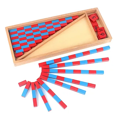 Jouet en bois pour bébé Montessori petites tiges numériques 1-25CM rouge et bleu jouet
