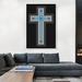 ARTCANVAS Navy Baby Blue Christian Church Jewel Cross Pixel - Wrapped Canvas Graphic Art Print Canvas, in Black/Blue | Wayfair ACIPXL40-1S-26x18