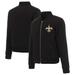 Women's JH Design Black New Orleans Saints Reversible Fleece Full-Zip Jacket