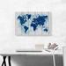 ARTCANVAS Navy Blue Gray World Map - Wrapped Canvas Graphic Art Print Canvas, Wood in Blue/Gray | 18 H x 26 W x 0.75 D in | Wayfair