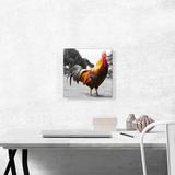 ARTCANVAS Farm Rooster in Yard - Wrapped Canvas Graphic Art Print Canvas, Wood in Gray/Red/Yellow | 12 H x 12 W x 0.75 D in | Wayfair