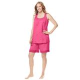 Plus Size Women's 2-Piece Short PJ Set by Dreams & Co. in Peony Petal (Size 18/20) Pajamas