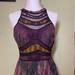 Anthropologie Dresses | Charlie Jade Silk Dress With Mesh Cutouts | Color: Purple/Yellow | Size: M