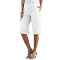 Plus Size Women's Complete Cotton Bermuda Short by Roaman's in White Denim (Size 18 W) Shorts