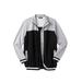 Men's Big & Tall Coaches Collection Baseball-Inspired Jacket by KingSize in Black (Size 6XL)