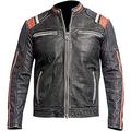 Cafe Racer Vintage Leather Jacket Men-Antique Motorcycle Distressed Leather Jacket | Retro Biker Leather Jacket |Mens Cafe Racer Jacket (Retro-3, 4x_l)