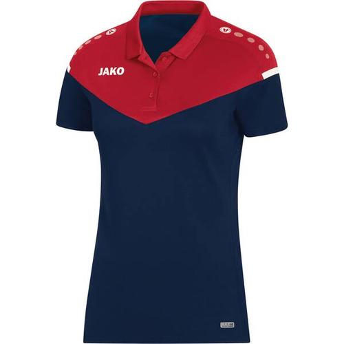 JAKO Damen Polo Champ 2.0, Größe 38 in marine/chili rot