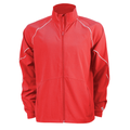 Soffe S1026YP Youth Game Time Warm Up Jacket in Red size Medium | Polyester/Spandex Blend