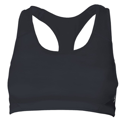 Soffe S1210VP Juniors Mid Impact Bra in Black size Small | Polyester/Spandex Blend