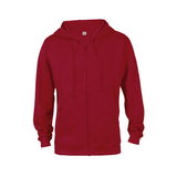 Delta 99300 Fleece Adult Heavyweight Zip Hoodie in Red size Large | Cotton/Polyester Blend