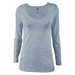 Platinum P507T Women's Tri-Blend Long Sleeve Scoop Neck Top in Steel Quartz size Small | Ringspun Cotton