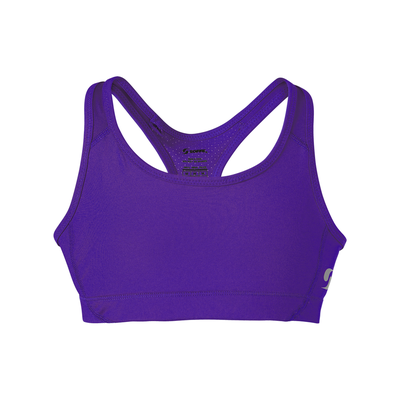 Soffe 1210G Girls Mid Impact Bra in Purple size Large | Polyester/Spandex Blend