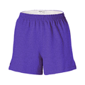 Soffe M037 Authentic Women's Junior Short in Team Purple Heather size Medium | Cotton Polyester