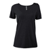 Platinum P504T Women's Tri-Blend Short Sleeve Scoop Neck Top in Black Heather size XL | Ringspun Cotton