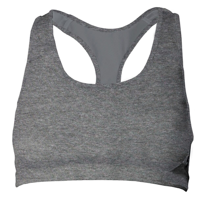 Soffe S1210VP Juniors Mid Impact Bra in Grey Heather size XS | Polyester/Spandex Blend