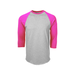 Soffe 210M Adult Classic Heathered Baseball Jersey T-Shirt in Oxford/Pink size XL | Cotton Polyester