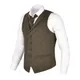 VOBOOM-Gilet en Tweed à oral rons pour Homme Vêtement en Mélange de Laine Glacé Trempé Col