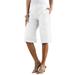 Plus Size Women's Complete Cotton Bermuda Short by Roaman's in White Denim (Size 28 W) Shorts