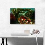 ARTCANVAS Basket Of Flowers by Eugene Delacroix - Wrapped Canvas Painting Canvas | 18 H x 26 W x 1.5 D in | Wayfair DELACR4-1L-26x18