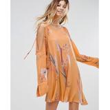 Free People Dresses | Free People Orange Cold Shoulder Mini Dress Tunic | Color: Orange | Size: S