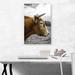 ARTCANVAS Brown Cow Bull Village Farm Field - Wrapped Canvas Graphic Art Print Canvas, Wood in Brown/Gray | 26 H x 18 W x 1.5 D in | Wayfair