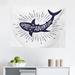 East Urban Home Ambesonne Shark Tapestry, Of Adventure Words Over A Fish Body Wildlife Grunge Design | 23 H x 28 W in | Wayfair