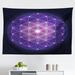 East Urban Home Ambesonne Dark Blue Tapestry, Flower Of Life w/ Stars Geometry Print, Fabric Wall Hanging Decor For Bedroom Living Room Dorm | Wayfair